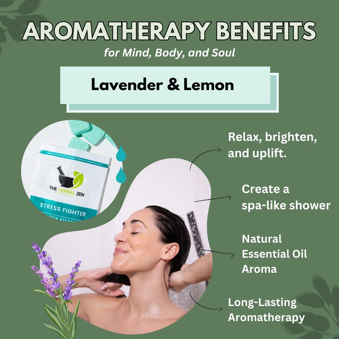 The Herbal Zen Shower Steamers in a bathroom setting