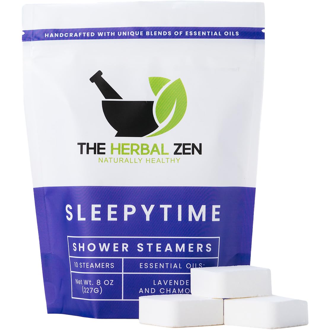 The Herbal Zen Sleepytime Lavender Shower Steamers 10 Pack front view