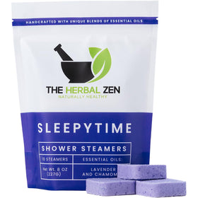 The Herbal Zen Sleepytime Lavender Shower Steamers 10 pack front view