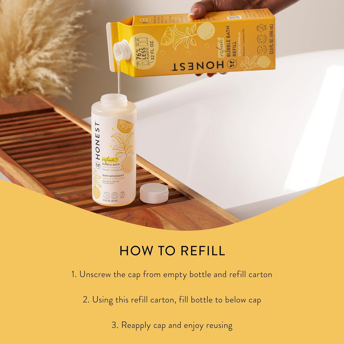 The Honest Company Bubble Bath 32 fl oz Citrus Vanilla with citrus fruits