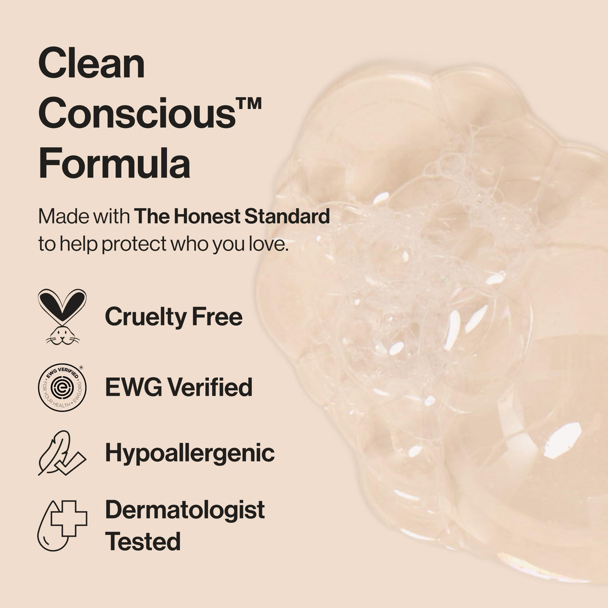 The Honest Company Bubble Bath Lavender Calm being poured into a bath