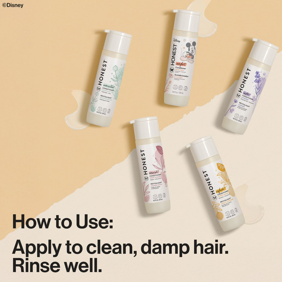 The Honest Company Conditioner Sweet Cream 360g on shelf
