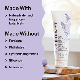 The Honest Company Face and Body Lotion Lavender Calm with ingredients
