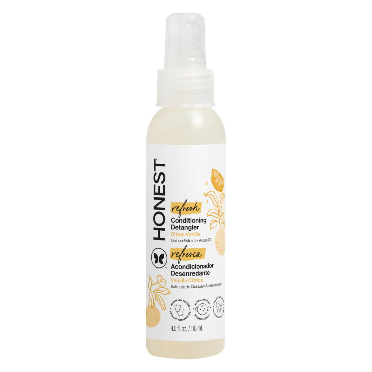 The Honest Company Hair Detangler Citrus Vanilla 4 fl oz front view