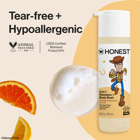 The Honest Company Shampoo + Body Wash 381g with Woody character