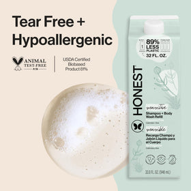 The Honest Company Shampoo & Body Wash back view with ingredients