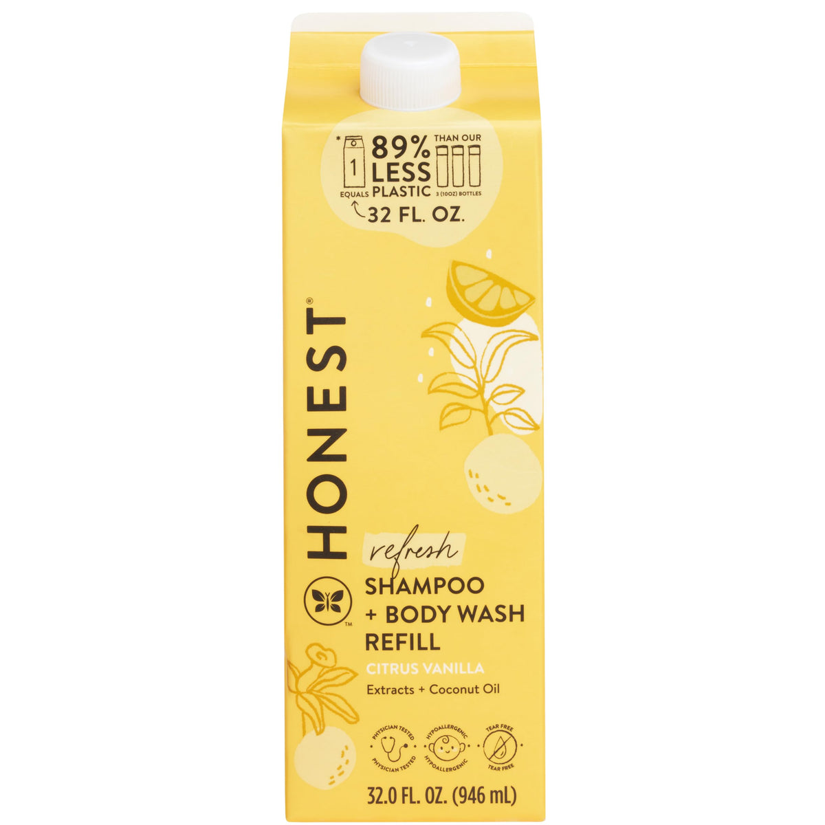 The Honest Company Shampoo Body Wash Refill Citrus Vanilla 32 oz front view