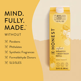 The Honest Company Shampoo Body Wash Refill Citrus Vanilla pour spout