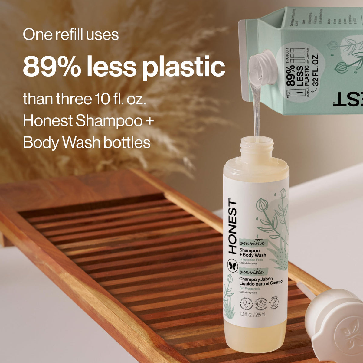 The Honest Company Shampoo & Body Wash side view showing packaging