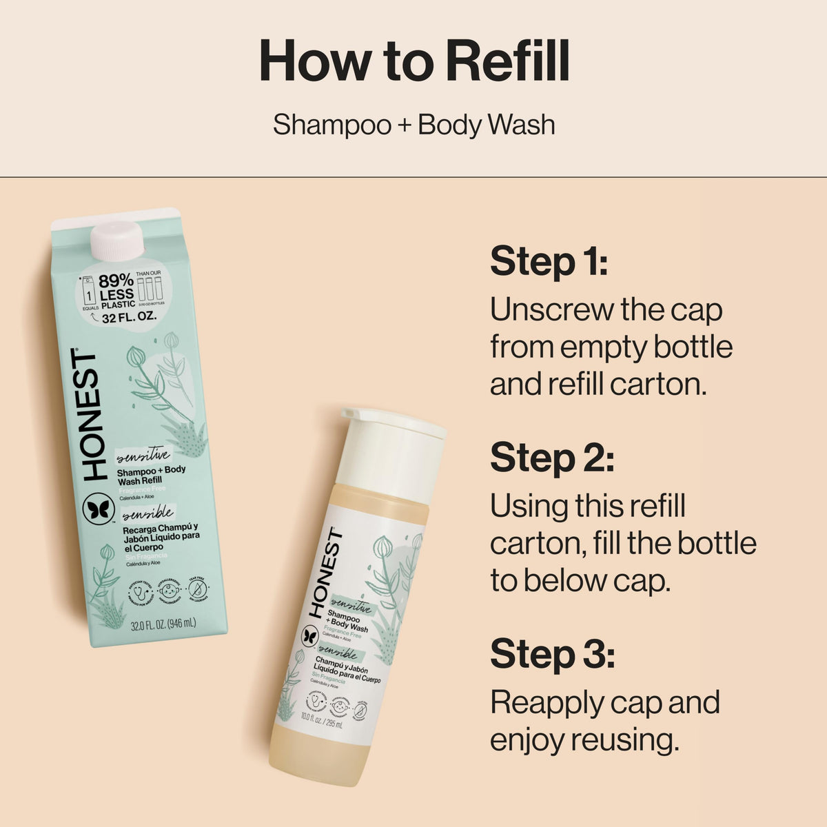 The Honest Company Shampoo & Body Wash with lavender flowers