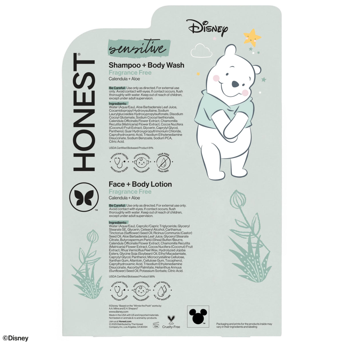 The Honest Company Shampoo & Lotion Bundle with natural ingredients background