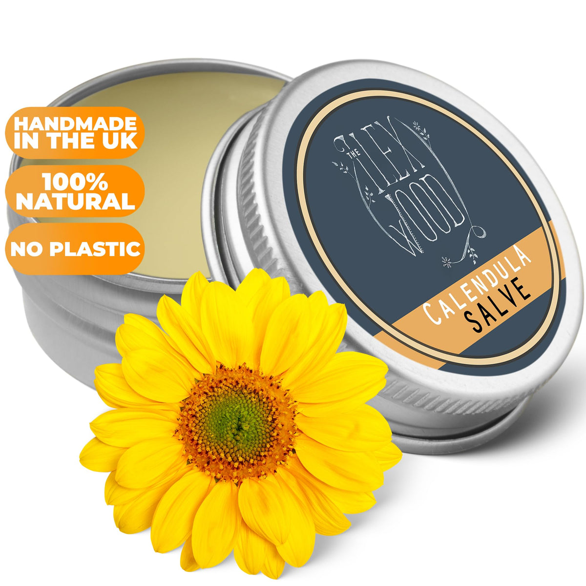 The Ilex Wood Calendula Natural Salve 100ml application on skin