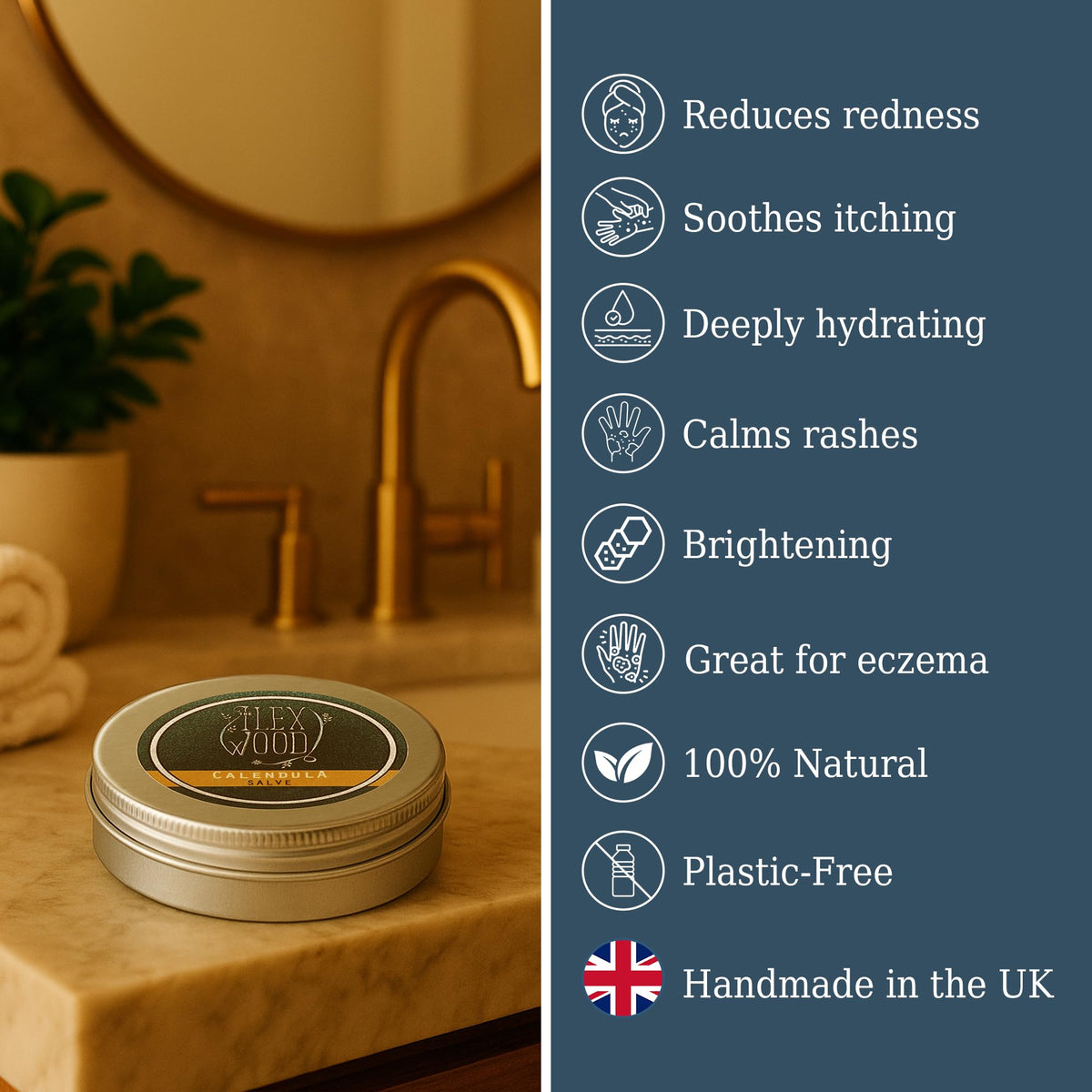 The Ilex Wood Calendula Natural Salve 100ml packaging