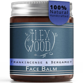 The Ilex Wood Frankincense and Bergamot Face Balm front view, 60ml