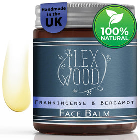 The Ilex Wood Frankincense and Bergamot Face Balm in a sustainable container