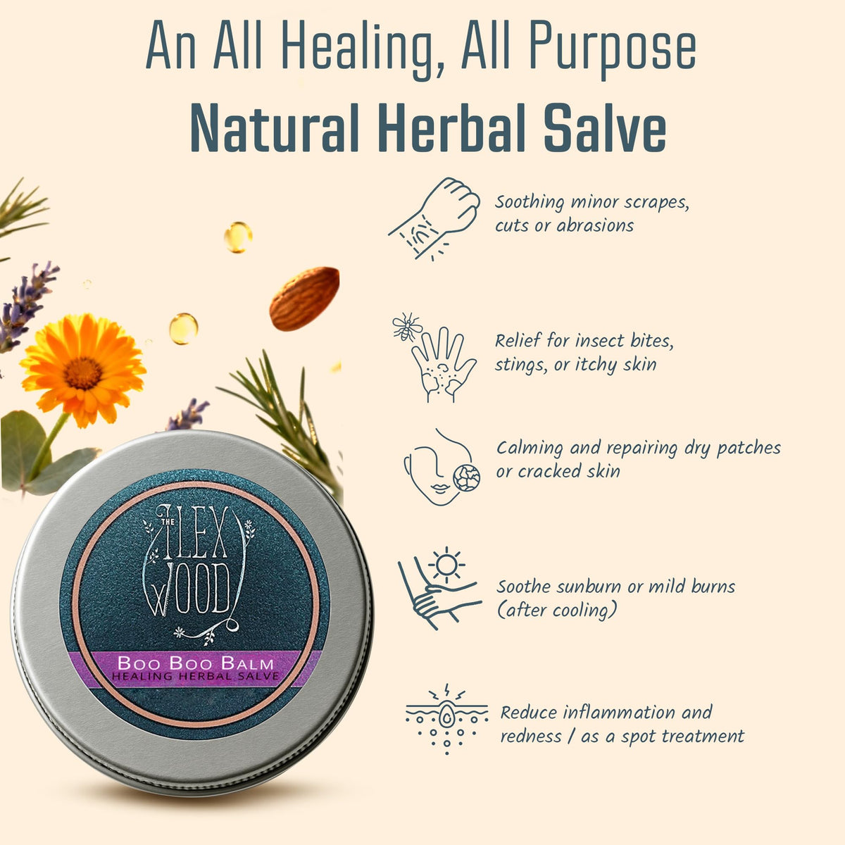 The Ilex Wood Herbal Healing Salve 100ml packaging details