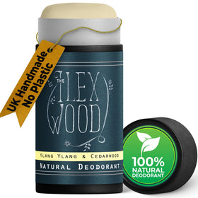 The Ilex Wood Natural Deodorant in cardboard tube front view