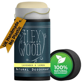 The Ilex Wood Natural Deodorant Lavender Lemon front view in cardboard tube