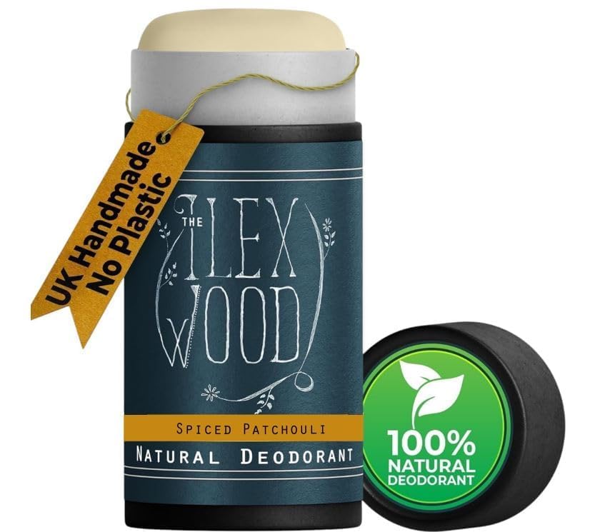 The Ilex Wood Natural Deodorant Spiced Patchouli front view in cardboard tube