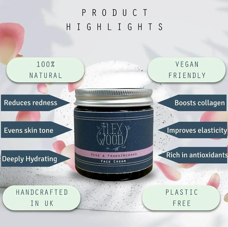 The Ilex Wood Rose & Frankincense Face Cream in natural setting