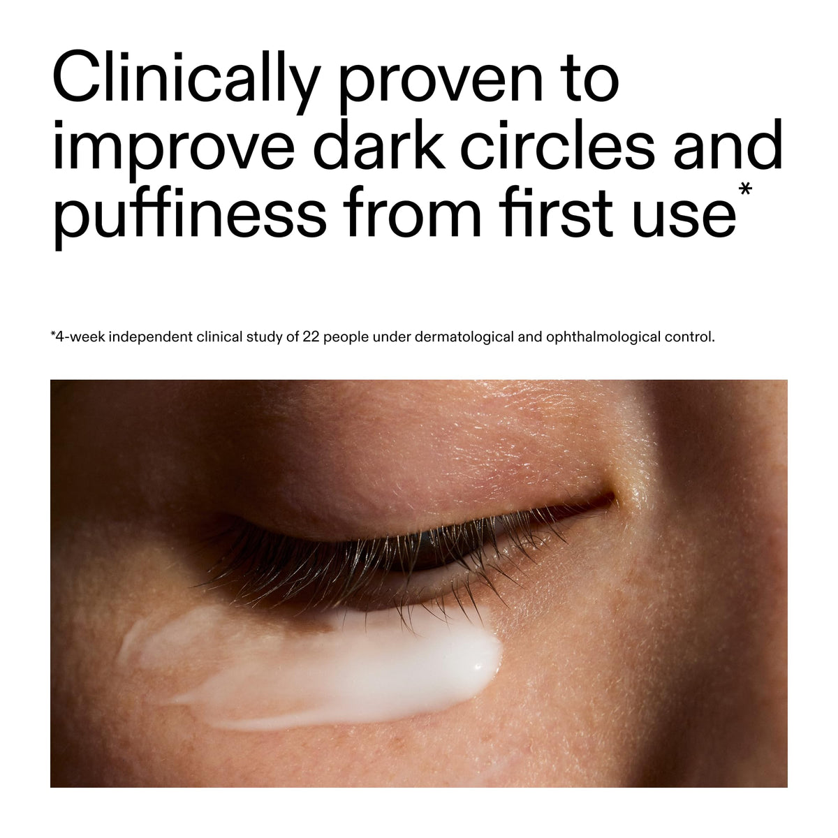 The INKEY List Caffeine Eye Cream texture on finger