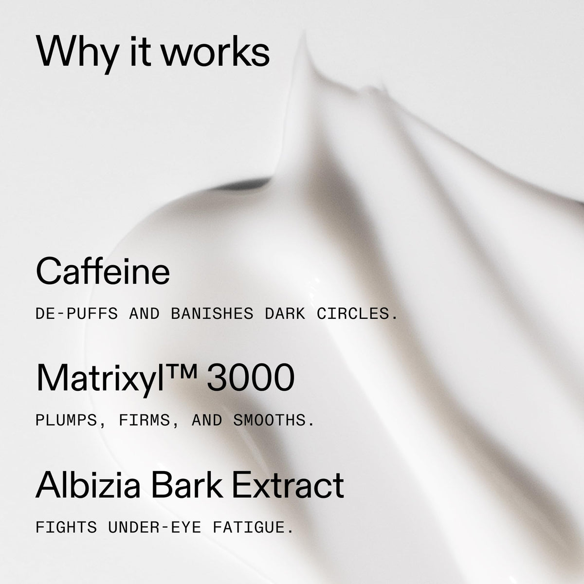 The INKEY List Caffeine Eye Cream with ingredients displayed