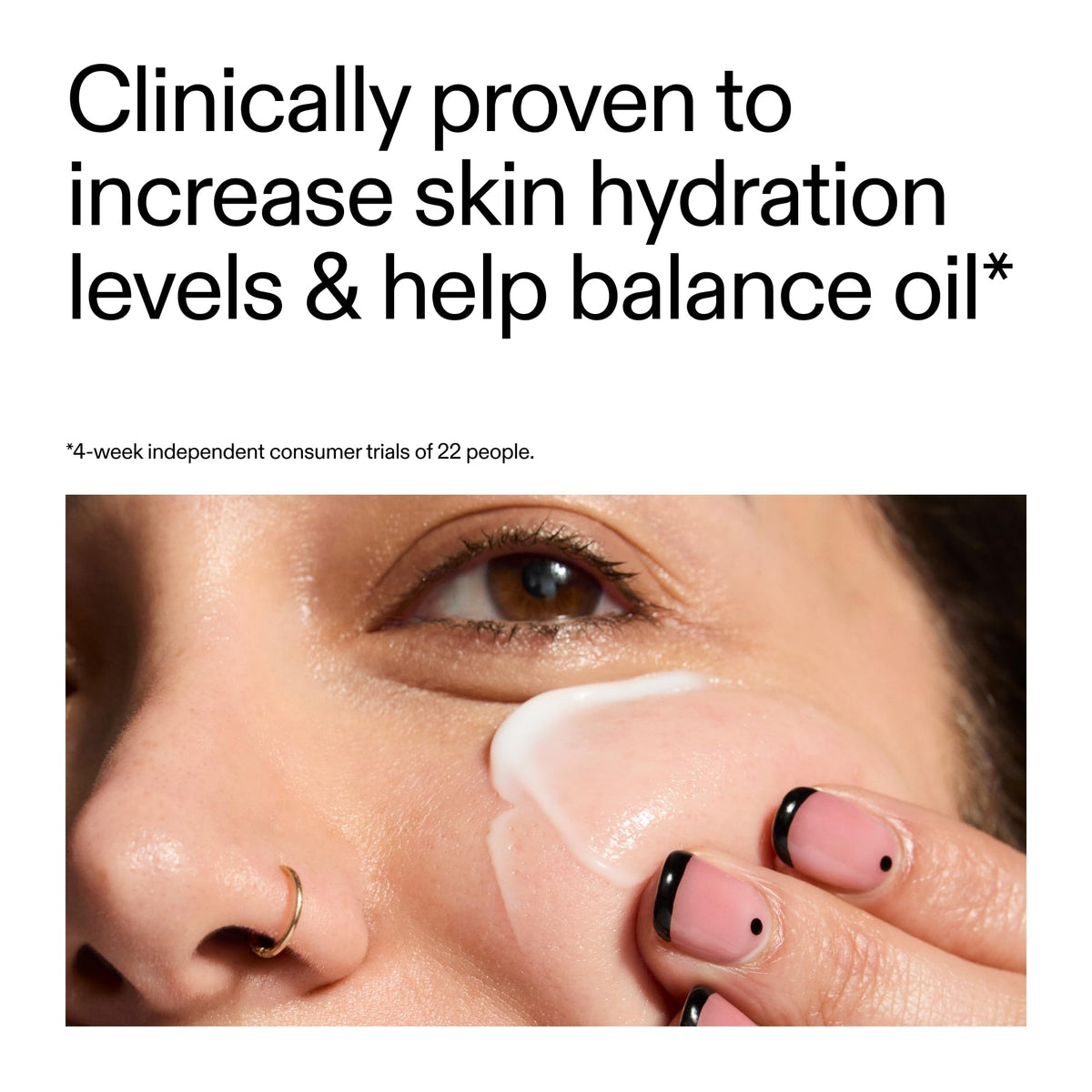 The INKEY List Omega Water Cream application on skin