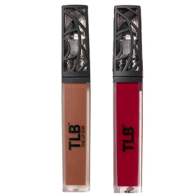 The Lip Bar Nonstop Liquid Matte Lipstick 2-Pack Naturalista Soft Brown and Rich Auntie Deep Berry front view