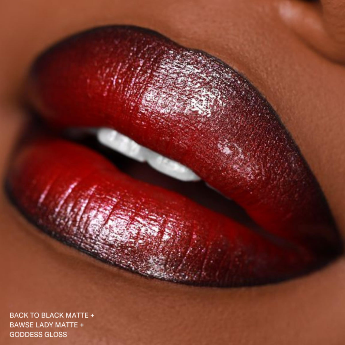 The Lip Bar Nonstop Liquid Matte Lipstick Back to Black close-up of texture