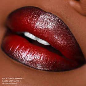 The Lip Bar Nonstop Liquid Matte Lipstick Back to Black close-up of texture