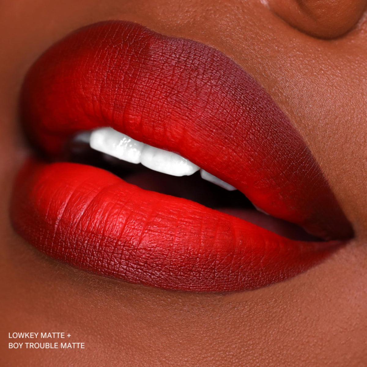 The Lip Bar Nonstop Liquid Matte Lipstick Boy Trouble in makeup setup
