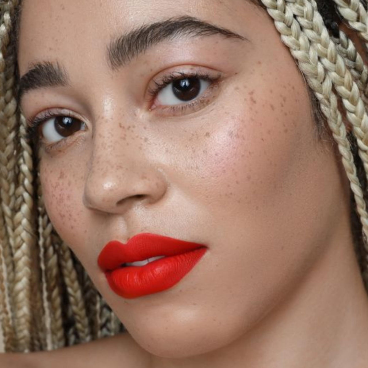The Lip Bar Nonstop Liquid Matte Lipstick Boy Trouble on model