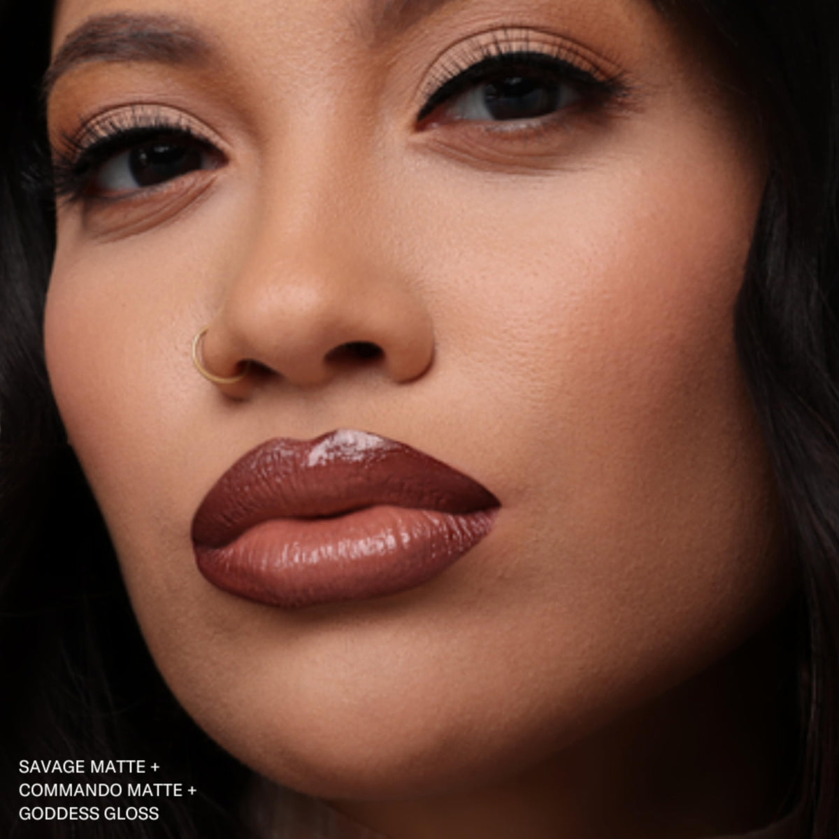 The Lip Bar Nonstop Liquid Matte Lipstick Commando in makeup setting