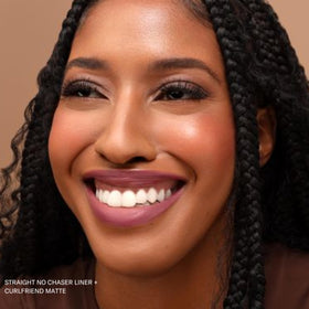 The Lip Bar Nonstop Liquid Matte Lipstick Curlfriend in makeup setup