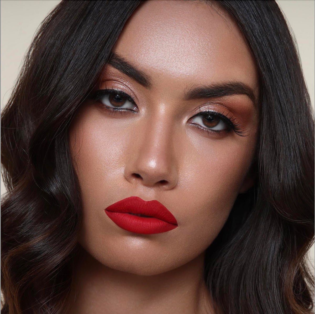 The Lip Bar Nonstop Liquid Matte Lipstick Hot Mama on model