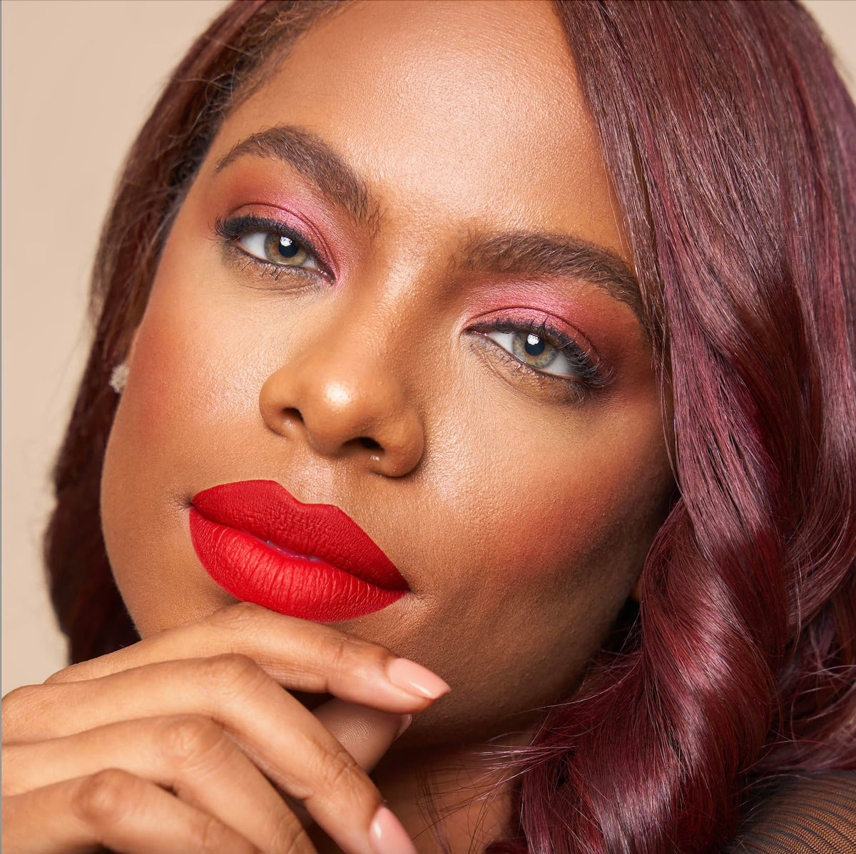 The Lip Bar Nonstop Liquid Matte Lipstick Hot Mama swatch on skin