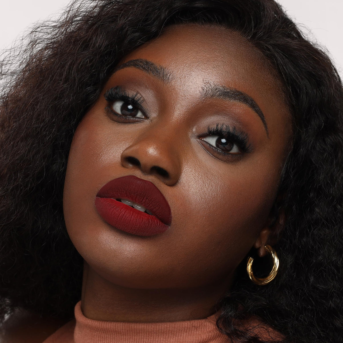 The Lip Bar Nonstop Liquid Matte Lipstick Mastermind on model lips