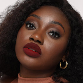 The Lip Bar Nonstop Liquid Matte Lipstick Mastermind on model lips