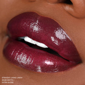 The Lip Bar Nonstop Liquid Matte Lipstick Muse Deep Berry on model's lips