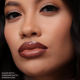 The Lip Bar Nonstop Liquid Matte Lipstick on model's lips