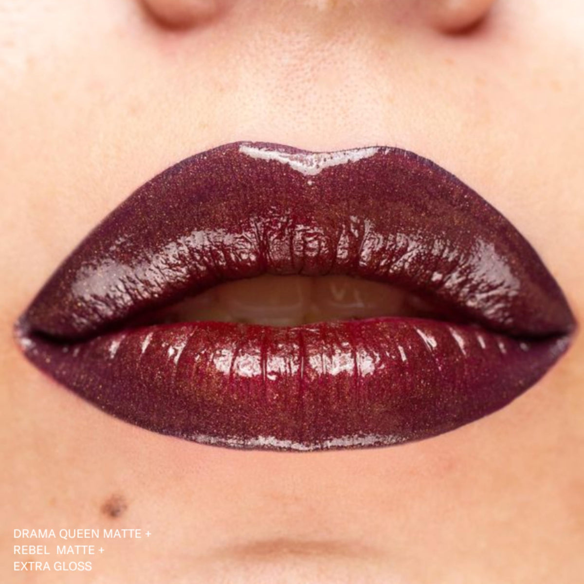 The Lip Bar Nonstop Liquid Matte Lipstick Rebel Deep Burgundy in makeup bag