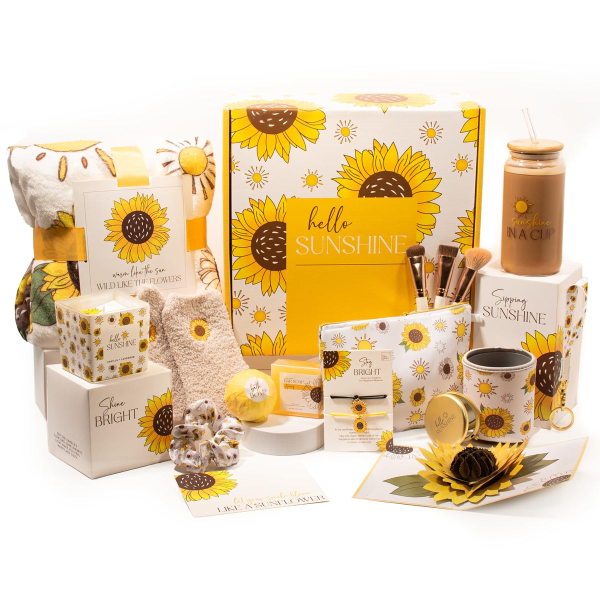 The Love Crate Co. Sunshine Gift Box front view with custom artwork