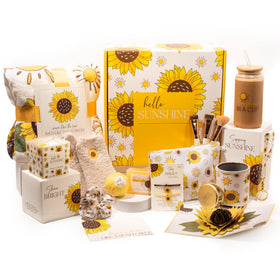The Love Crate Co. Sunshine Gift Box front view with custom artwork