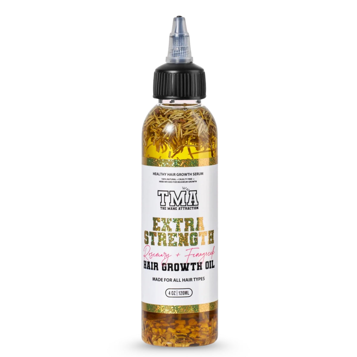 The Mane Attraction Extra-Strength Herbal Hair Growth Oil 4 Fl Oz front view