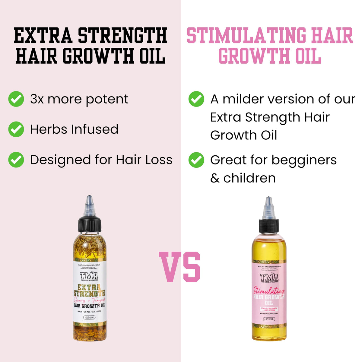 The Mane Attraction Extra-Strength Herbal Hair Growth Oil application on scalp