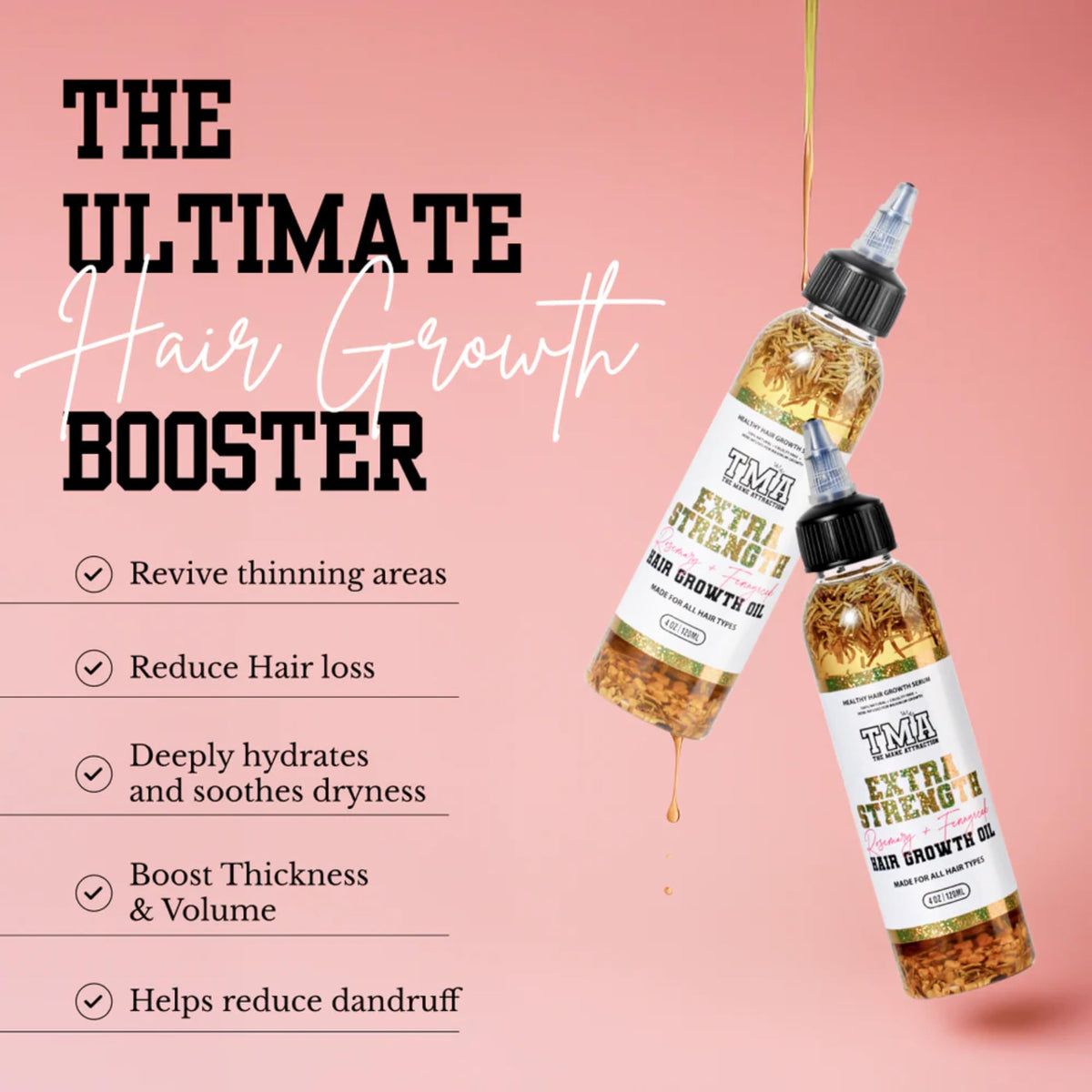 The Mane Attraction Extra-Strength Herbal Hair Growth Oil back label
