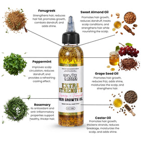 The Mane Attraction Extra-Strength Herbal Hair Growth Oil bottle with dropper