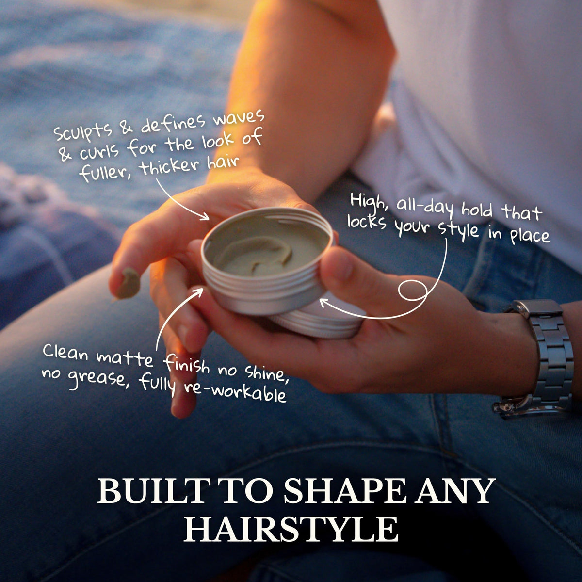 The Merman Curling Sea Clay application on hair