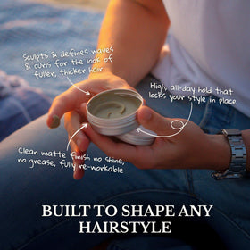 The Merman Curling Sea Clay application on hair