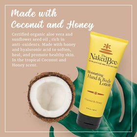 The Naked Bee Coconut & Honey Lotion packaging side view